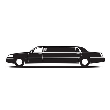 recommend clip art: Limousine in cartoon, doodle style . Image for t-shirt, web, mobile apps and ui. Isolated 2d vector illustration in logo, icon, sketch style, Eps 10, black and white. AI Generative