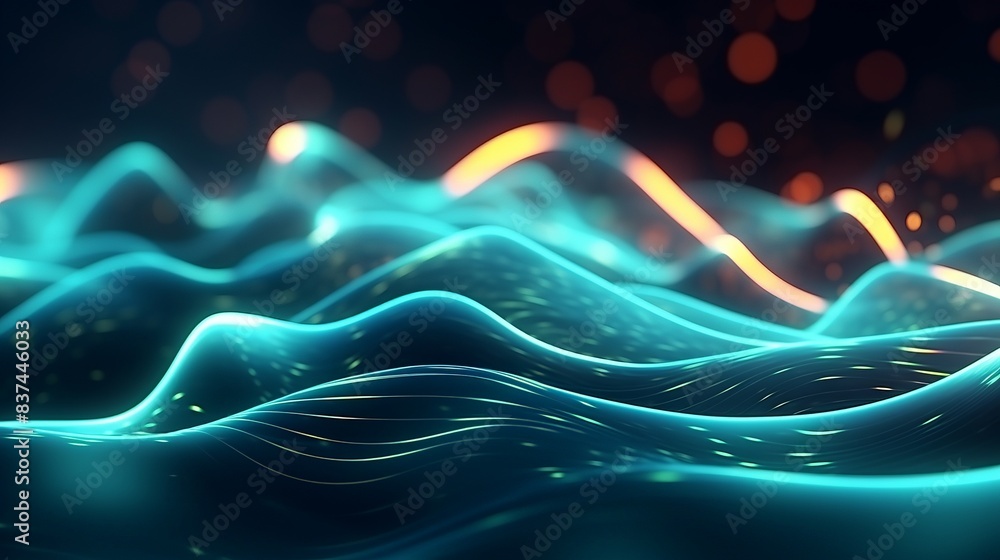Aufkleber abstract digital wave background with glowing lights, representing technology and innovation. perfec
