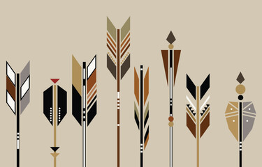 Ethnic tribal Aztec colorful background. tribal arrow, folk embroidery, tradition geometric Aztec ornament. Tradition Native and Navaho design for fabric, textile, print, rug, paper