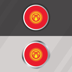 Vector Kyrgyzstan Round Flag Template