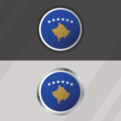 Vector Kosovo Round Flag Template