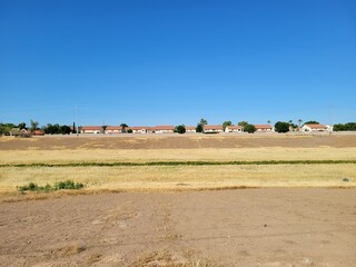 Typical Phoenix residential housing neighborhood along Arizona flood canal near Thunderbird Paseo...