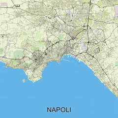 Obraz premium Napoli, Italy map poster art