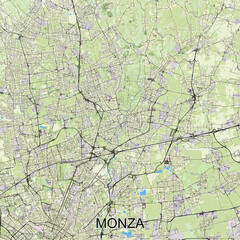 Monza, Italy map poster art