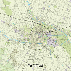 Padova, Italy map poster art