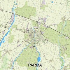 Fototapeta premium Parma, Italy map poster art