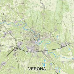 Verona, Italy map poster art