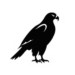 Black Silhouette of a Sitting Eagle: Simple and Clean