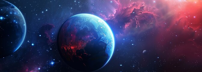 Planet in outer space background