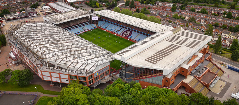 Villa Park Stadium of Aston Villa at Birmingham from above - home of the Aston Villa Football Club aerial view - BIRMINGHAM, ENGLAND - MAY 22, 2024