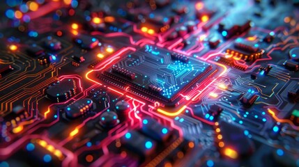 Abstract background with computer circuit board