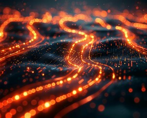 Abstract background with glowing lights