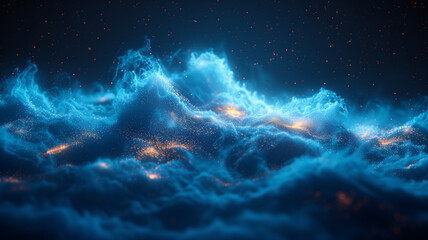 Starry Night Sky with Cosmic Nebula