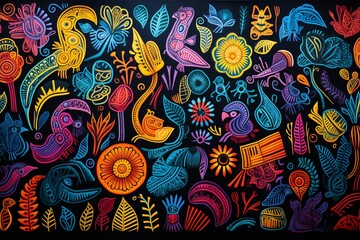 Obraz premium Guna Yala Heritage Unveiled Vibrant Panama Mola Tapestry