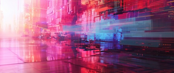 Abstract background with a 3D glitch effect, blending digital artistry with modern aesthetics 🎨✨ This innovative image adds a dynamic and futuristic vibe to any setting, ideal for those drawn to
