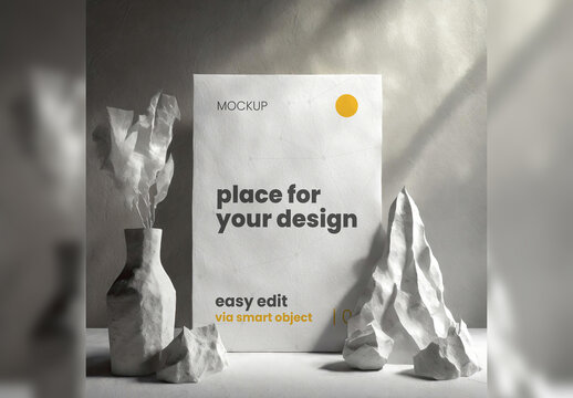 Paper Mache Frame Poster Mockup 05 Generative Ai