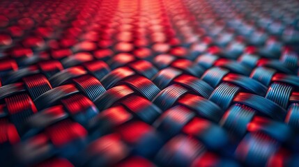 An abstract background with tough metallic red and blue fabric like carbon fiber.