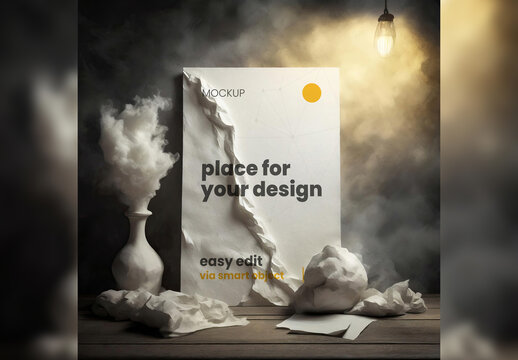 Paper Texture Art Frame Poster Mockup 01 Generative Ai