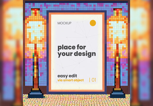 Pixel Art Page Frame Mockup Generative Ai