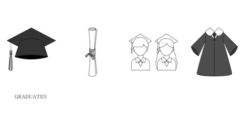 졸업(학교+대학+모자+학사모)