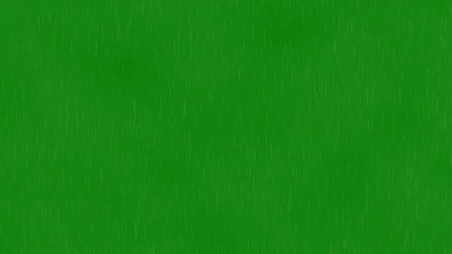 Rain with thunderstorm on green screen. Clouds accompanied by lightning strikes heavy rain, thunderstorms on a green screen	