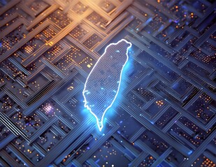 Taiwan map made of ai Concept