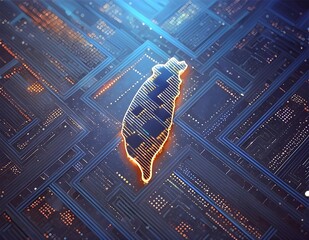 Taiwan map made of ai Concept