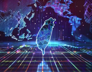 Taiwan map made of ai Concept