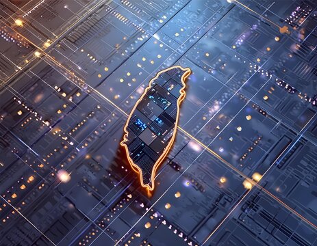 Taiwan map made of ai Concept