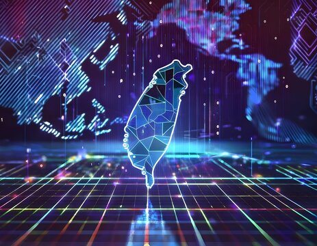 Taiwan map made of ai Concept