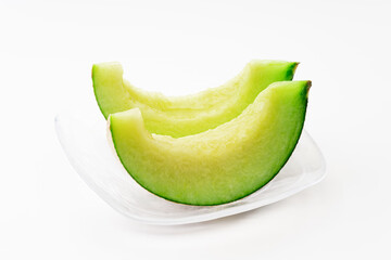 お皿に乗ったカットメロン