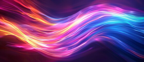 Obraz premium Abstract neon lights, bright and colorful, dynamic background, copy space