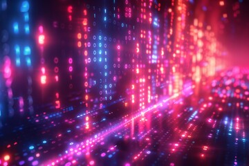 Obraz premium Digital Binary Technology Background created with Generative AI