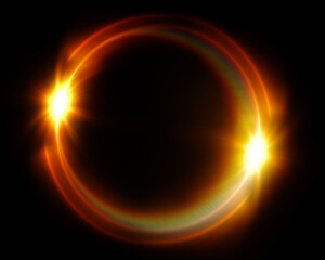 Abstract lens flare ring background.