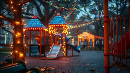 Fototapeta premium Decorative Lights in the Playground