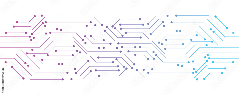 Fototapete circuit board electronics digital technology banner blue. central computer processors cpu concept. m