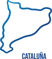Cataluña blue simple shape map