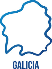 Galicia, Spain simplified isolated map