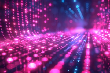 Digital Binary Technology Background created with Generative AI