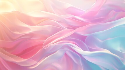 Fototapeta premium A colorful, flowing piece of fabric with a pink and blue gradient
