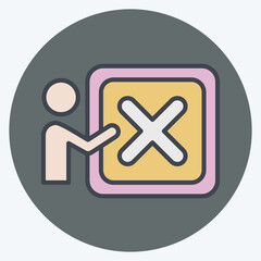 Fototapeta premium Icon Dismiss. related to Delete symbol. color mate style. simple design illustration