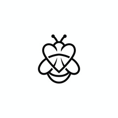 Bee love logo design 