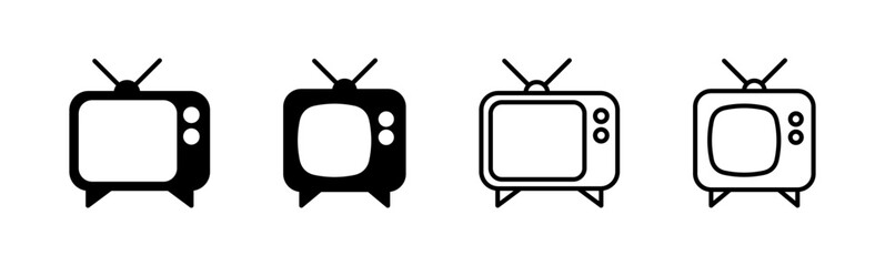 Tv icon set. television icon vector
