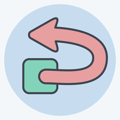 Icon Undo. related to Delete symbol. color mate style. simple design illustration