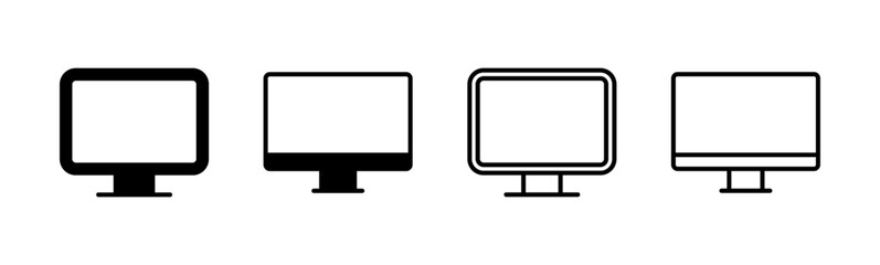 Computer icon set. computer monitor icon vector.