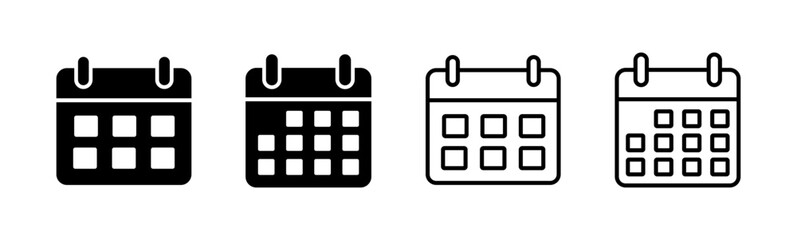 Calendar icon set. Calender symbol. calendar vector icon