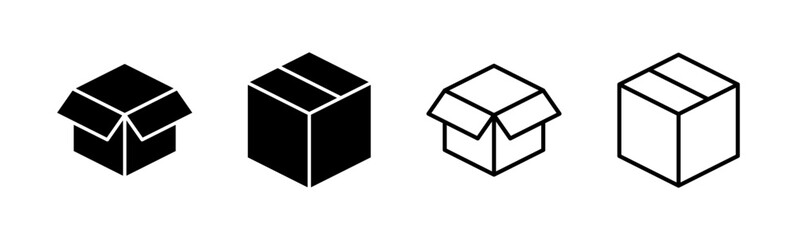 Box icon set. box vector icon, package, parcel