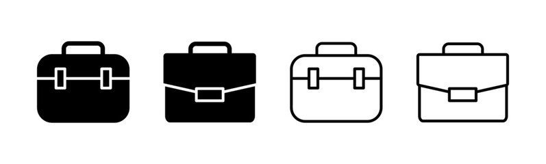 Briefcase icon set. suitcase icon. luggage symbol.