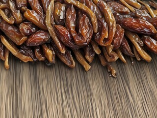 dates close up. date palm background. Date palm on a traditional craftsman market.Horizontal image.