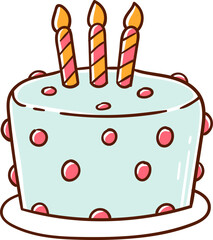 Birthday cake, hand-drawn icon.